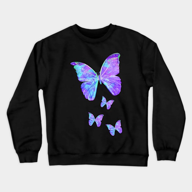 Purple Butterflies by Jan Marvin Crewneck Sweatshirt by janmarvin